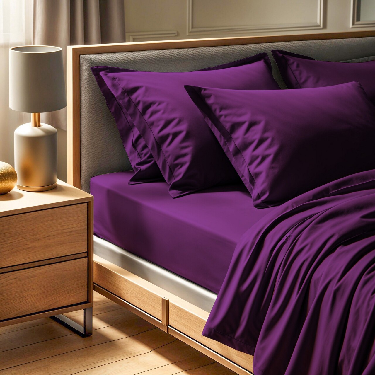 Cearceaf de pat cu elastic Ranforce Single Small (FR), L'essentiel Maison, Tonne Viole, Mov - imagine 5